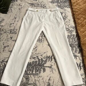 Loft The Skinny Cotton Blend Curvy Stretch White Pants size 6